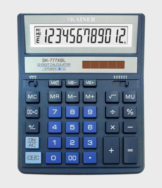 Калькулятор 12-р "SKAINER" SK-777XBL синий