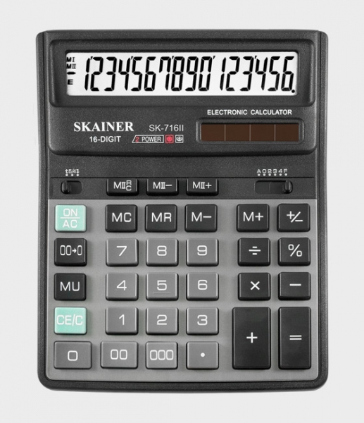 Калькулятор настольный SKAINER SK-716II, (158x203.5мм) 16 разрядов