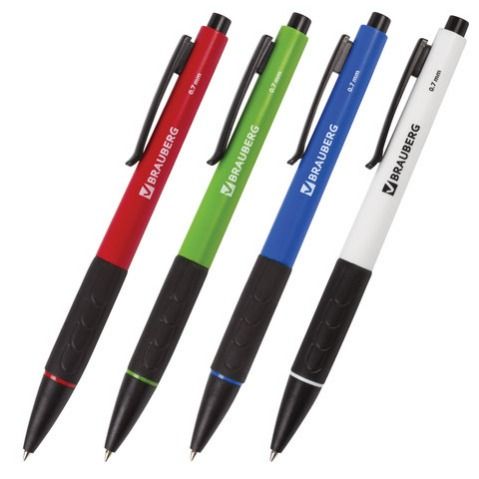 Ручка шариковая автоматическая BRAUBERG "Klasse" 0,7мм, синяя 140588 (12)