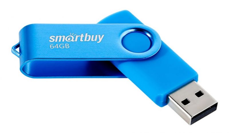 Флэш-диск SmartBuy 64Gb Twist синий USB 2.0